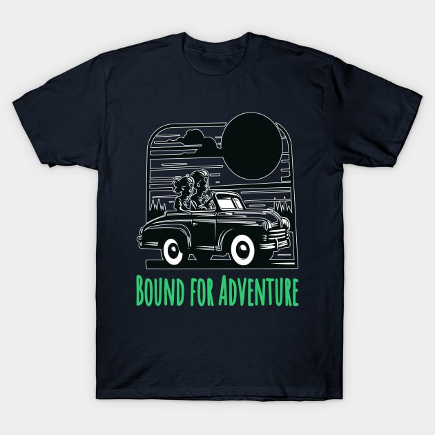 Journey Awaits - Sibling Road Trip Emblem T-Shirt by maknatess